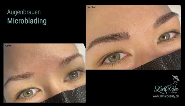  Augenbrauen-Microblading Vorher Nachher Bild MICRONEEDLING PERMANENT MAKE UP MICROBLADING THUN BERN