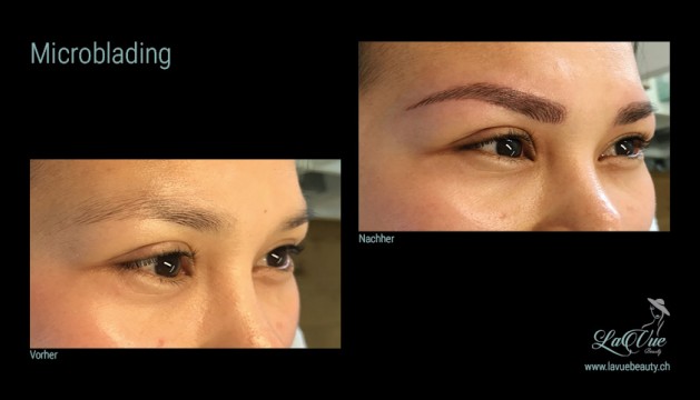  Augenbrauen-Microblading Vorher Nachher Bild MICRONEEDLING PERMANENT MAKE UP MICROBLADING THUN BERN