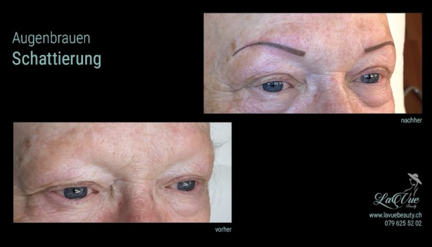  Augenbrauen-Microblading Vorher Nachher Bild MICRONEEDLING PERMANENT MAKE UP MICROBLADING THUN BERN