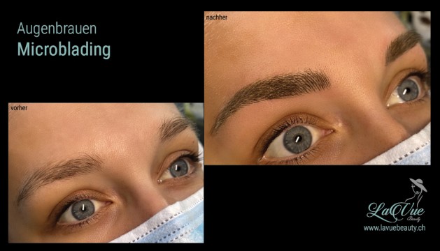  Augenbrauen-Microblading Vorher Nachher Bild MICRONEEDLING PERMANENT MAKE UP MICROBLADING THUN BERN